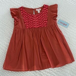 Cat & Jack, Girls' Flutter Sleeve Top, Size M (7/8)